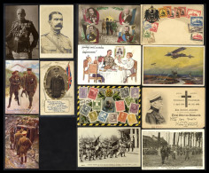 WWI MISCELLANY Variety Of PPC's (23) Incl. German Examples, 1915 GB Envelope With Tied Charity Label, POW Mail (11), Nav - Other & Unclassified