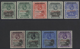 1922 Set, Optd SPECIMEN, Some Gum Creasing, SG.1s/9s. (9) Cat. £800 - Andere & Zonder Classificatie