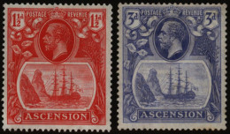 1924-33 MSCA 1½d & 3d Vals M, Each Showing The 'torn Flag' Variety, SG.12b & 14b. (2) Cat. £340 - Other & Unclassified