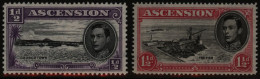 1938-53 P.13 ½d Black & Violet Showing 'long Centre Bar To 'E' Variety M, SG.38ba & P.14 1½d Black & Rose Carmine Showin - Otros & Sin Clasificación