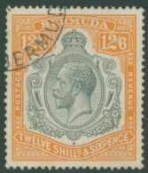 1924-32 MSCA 12/6d Grey & Orange Showing The 'break In Scroll At Right' Variety, VFU But With A Forged Postmark, SG.93h. - Other & Unclassified