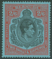 1938-53 2/6d Blue & Red Showing 'gash In Chin Repaired' Variety, M, SG.117bf. (1) Cat. £850 - Other & Unclassified