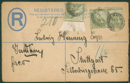 1896 Cape 4d Reg Letter Envelope (size G) Uprated 2½d (3) C.O.G.H Adhesives, Tied 'MAFEKING/BECHUANALAND/MY 11 96' C.d.s - Other & Unclassified