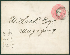 1899 Cape 1d Pink Postal Stationery Envelope Sent To Magagong, Cancelled 'TAUNGS/BECHUANALAND 17 99' C.d.s & B/stamped A - Andere & Zonder Classificatie