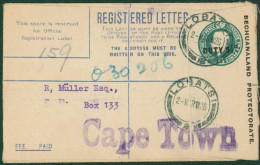 1926 2d + 3d Reg Letter Envelope (size F) Overprinted 'DUTY 5½d' Tied 'LOBATSI/2 MAR 26' D/stamp, Addressed To Cape Town - Sonstige & Ohne Zuordnung