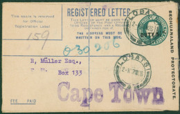 1926 2d + 3d Reg Letter Envelope (size F) Overprinted 'DUTY 5½d' Tied 'LOBATSI/2 MAR 26' D/stamp, Addressed To Cape Town - Autres & Non Classés