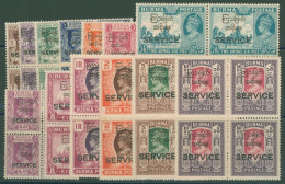 OFFICIALS 1947 Interim Burmese Govt Service Set In UM Blocks Of Four (8a Block With Creasing), SG.O41/O53, Cat. £900+ - Altri & Non Classificati