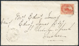 1868 Cover To Quebec With A 5c Tied By A Concentric Rings Canceller. New Carlisle Gaspe 11.MR.1868 D/stamp Is At The Low - Otros & Sin Clasificación