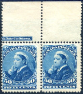 1893 50c Blue Top Marginal Horizontal UM Pair [6/7] Incl. The Re-entry [6], Scott 47i. - Otros & Sin Clasificación