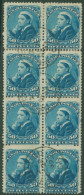 1893 50c Blue, VFU Block Of Eight With Three Strikes Of 'PETERBORO ONT' C.d.s's For OCT.24.99 Stamps Centred Low, Most A - Sonstige & Ohne Zuordnung