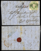 Incoming Mail 1852 (13 July) Entire From England To Portland In Knysna, Bearing Embossed 1s (cut Into At Foot) Showing M - Autres & Non Classés