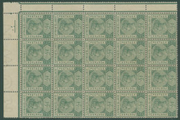 1900 ½d Deep Green Top Right Block Of Twenty From The Left Hand Pane, UM (toned Gum), SG.1, Cat. £380 (20) - Other & Unclassified