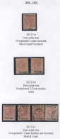 1888-90 2c Surcharge Collection Of Errors Comprising TWO CENTS Inverted M, SG.203a, (Cat. £22), Two Double U, SG.205b (C - Andere & Zonder Classificatie