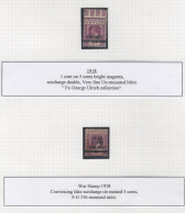 1918-26 War Stamp & Surcharges Collection, On Leaves, Incl. 1918 One Cent On 5c Variety Ovpt Double UM, SG.337a, Ex. Geo - Other & Unclassified