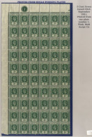 1921-32 MSCA 3c Green In A Complete Plate (1) Right Side Pane Of Sixty, One Stamp Damaged At Back O/w Fine UM Multiple,  - Sonstige & Ohne Zuordnung