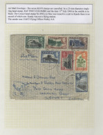 RAF Forces Postal Service: 1942-47 Collection, Written Up On Display Leaves, Incl. RAF Base P.O/Ceylon Dumb Purple Cance - Autres & Non Classés