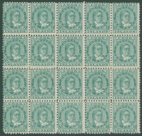 1893-1900 Queen Makea Takau 10d Green Block Of Twenty, M (some Gum Disturbance), Half Are UM, SG.19. Scarce Multiple. Ca - Other & Unclassified