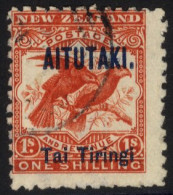AITUTAKI 1903-11 1s Bright Red Showing The Variety 'Tiringi Without Stop' Off Centre To Top Left FU, SG.7a. Scarce. (1)  - Other & Unclassified