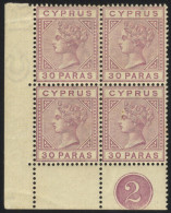 1882-86 CCA 30pa Pale Mauve In A Lower Left Plate (2) Block Of Four M (2x UM), Light Corner Crease Affecting One & Light - Autres & Non Classés