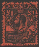 1929 Penguin £1 Black On Red, VFU With 'Port Stanley 12 SP 29' C.d.s, SG.126, Cat. £425. - Otros & Sin Clasificación