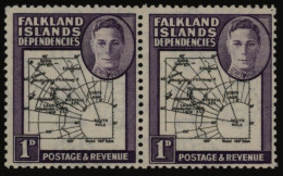 1946 Thick Map 1d UM Pair Incl. 'extra Island' Variety, SG.G1/G1aa. (2) Cat. £325+ - Andere & Zonder Classificatie