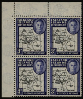 1946 Thick Map 3d Corner Marginal UM Block Of Four Incl. 'missing I' Variety, SG.G4/G4b. (4) Cat. £203+ - Other & Unclassified