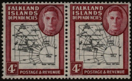 1946 Thick Map 4d, UM Pair Incl. 'South Poke' Variety, SG.G5/G5c. (1) Cat. £327 - Sonstige & Ohne Zuordnung