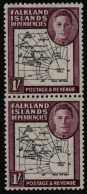 1946 Thick Map 1s Vertical UM Pair Incl. 'South Poke' Variety, SG.G8c. (2) Cat. £152 - Autres & Non Classés