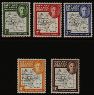 1948 Thin Map Set Showing 'dot In T' Variety On Values ½d, 2d, 3d, 6d, UM & 9d M. (5) Cat. £135 - Sonstige & Ohne Zuordnung