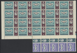 1954 Battle Of The Falkland Islands 2½d (51), 6d (3) & 1s (18), All In UM Multiples, SG.215/7, Also 1965 I.C.Y 1d Block  - Andere & Zonder Classificatie