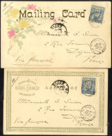 1900 Two Postcards Posted On Board 'Enn Simons' En Route From Nagasaki & Yokohama To Dijon, France, Both Franked 15c Sag - Other & Unclassified