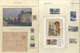 1944 Liberation Covers (3) Incl. Franking Of Gen De Gaulle Blue Vignettes On Each, Accompanied By Postcard & Cover From  - Other & Unclassified