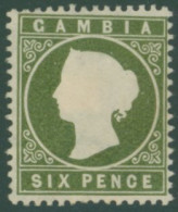 1886-93 6d Yellowish Olive Green Showing The 'sloping Label' Variety M, SG.32a, Cat. £300 (1) - Otros & Sin Clasificación
