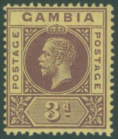 1912-22 MCCA 3d Purple On Yellow Showing The 'split A' Variety, M, SG.91d, Cat. £190 (1) - Otros & Sin Clasificación