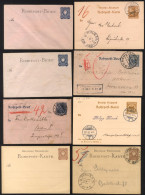 1886-1903 Rohrpost Postal Stationery (16 Items) + Two Stock Cards Of Labels. Rohr-post Karte With Germania And Eagle Typ - Other & Unclassified