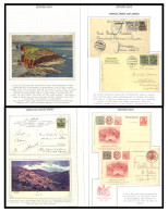 C1890-1914 Selection Of Postcards & Covers On Leaves Incl. Attractive COD Parcel Card, Stationery, Heligoland Postcards  - Otros & Sin Clasificación