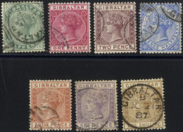 1886-87 CCA Set, Good To VFU, SG.8/14, Cat. £450. (7) - Other & Unclassified