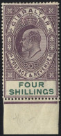 1904-08 CCA 4s Dull Purple & Green, Lower Marginal M, Lightly Toned Example, SG.53, Cat. £150. - Other & Unclassified