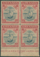 1938-50 10s Steel Blue & Bright Carmine Lower Marginal Block Of Four, Appears UM Although Top Two Appear To Have Been Pr - Other & Unclassified