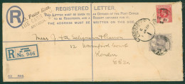 1928 Size H2 3d Registered Letter Envelope Uprated 1½d Sent To London Tied St. John's, Antigua DEC.21.28, London Arrival - Other & Unclassified