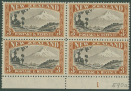 1936-42 3s Chocolate & Yellow Brown, P.12½, Lower Marginal Plate Block Of Four, UM, SG.590b. (4) Cat. £320++ - Other & Unclassified