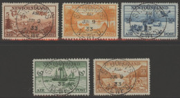 1933 Air Set Of 5v To 75c VFU, Each With Neat 'St. John's JUN 9 33' First Day Cancel, SG.230/4, Cat. £325+. - Other & Unclassified