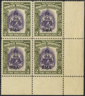 1945  Violet & Olive Green In Lower Right Corner Marginal Block Of Four, UM (faint Toning), SG.333, Cat, £300++ - Other & Unclassified