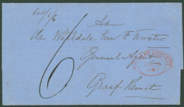 1867 (12 Nov) Entire Letter Headed Modderpoort Addressed To Graaf-Reinet, Marked 'bet/1/6,' Rated '6' And Showing Red Ar - Andere & Zonder Classificatie