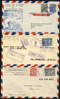 1931 First Flight Covers, National Mail Service By Seaplane 28.11.31 Panama/Puerto Armuelles With Special Receiving Cach - Sonstige & Ohne Zuordnung