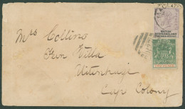 1892 (19 July) Envelope From Salisbury To Uitenhage, Cape Colony, Bearing 1892 2d Tied By '827' Barred Numeral In Combin - Andere & Zonder Classificatie