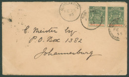 1895 (25 Feb) Envelope To Johannesburg, Bearing 1892-94 2d Pair Tied By 'GUBULAWAYO' C.d.s. With Another Clear Strike Al - Sonstige & Ohne Zuordnung