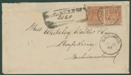1895 (8 June) Envelope Reg To Mafeking, British Bechuanaland, Bearing 1892-94 4d (2) Tied By Poor 'GUBULAWAYO' C.d.s. Wi - Other & Unclassified