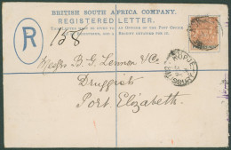 1896 (31 Mar) 4d Reg Envelope To Port Elizabeth, Uprated With 1892-94 4d Tied By Poor 'KOPJE/SALISBURY' With Another Fin - Autres & Non Classés