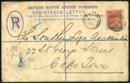 1900 (19 Jan) 4d Reg Envelope (size G) To Cape Town With 'REGISTRATION' Crossed Out, Bearing 1892 8d Cancelled By 'GWELO - Andere & Zonder Classificatie